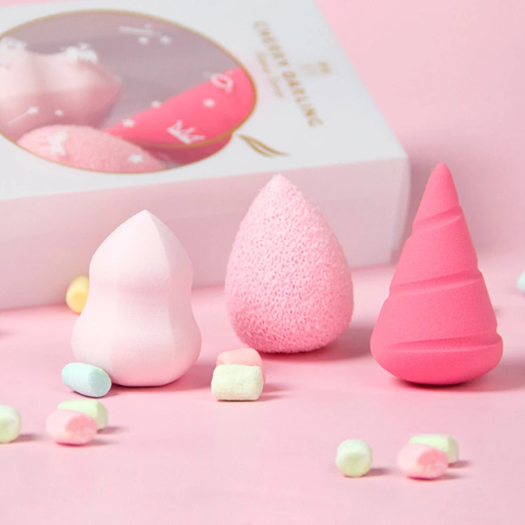 2024 New Arrivals Private Label Pink Makeup Sponge Packaging Box Gift Set  Cosmetic Puff Facial Blender Beauty Make Up Sponge