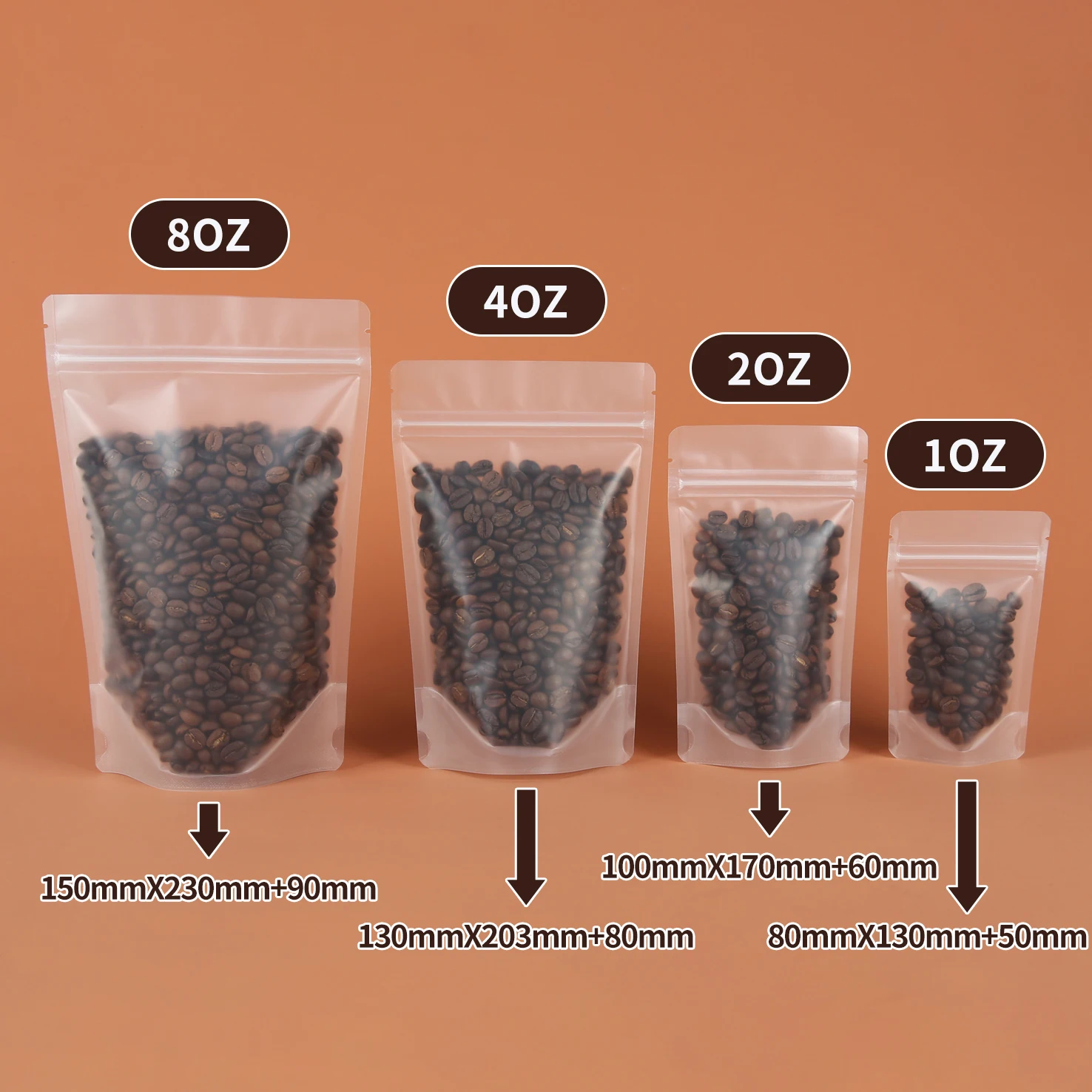 stock Matte finish Poly Flat Clear Cookie Candy Packaging Bags Heat Seal Baking Plastic Packaging Pouch for Food Snack Package