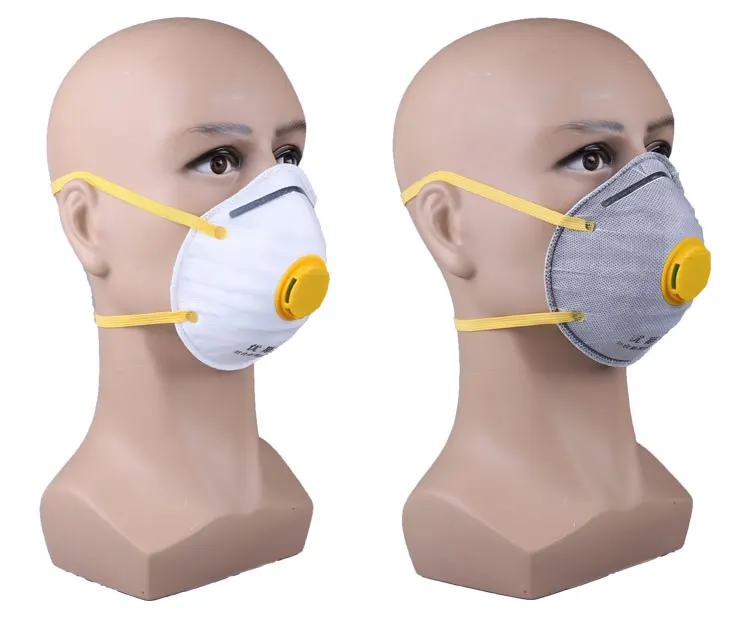Waterproof White Dust Mask With Valve Cup Style FFP2 Industry Work Protective Nose LID Adjustable Noseclip
