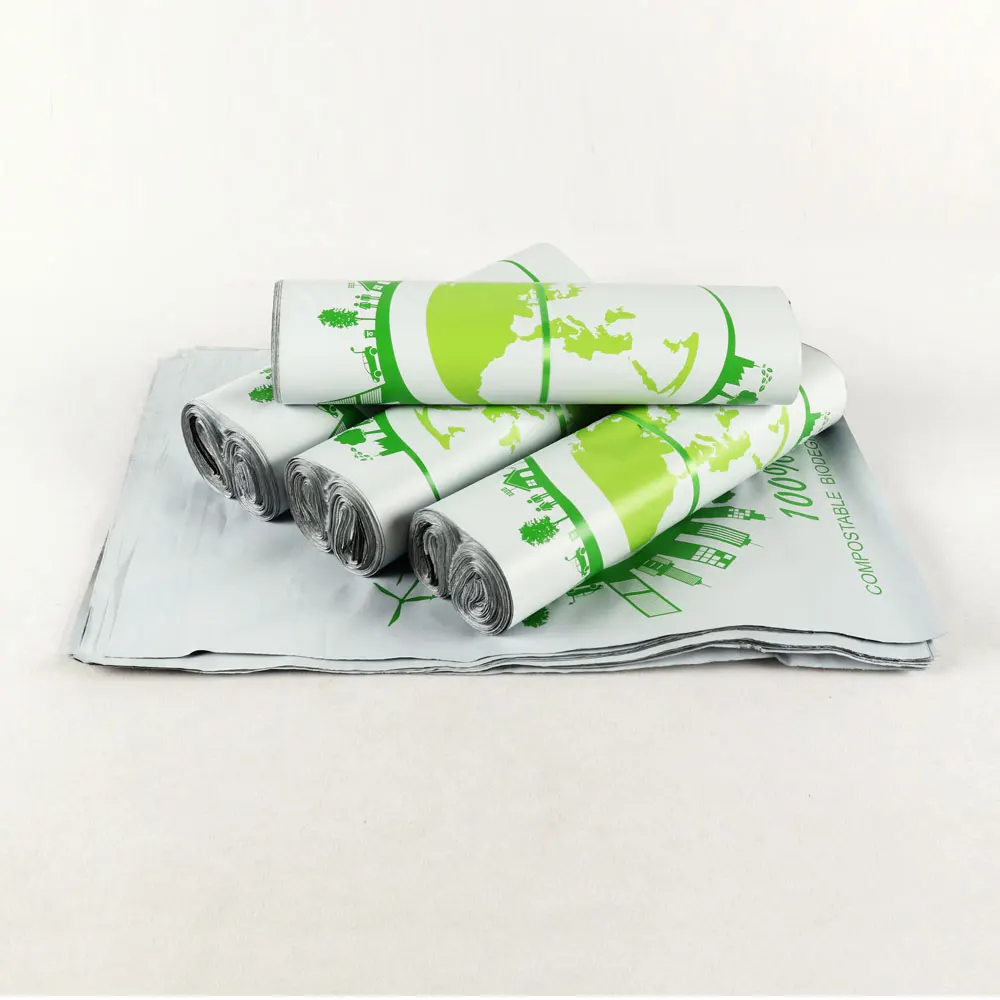 cheap promotional 100% biodegradable corn starch compostable mail envelope packaging post shipping clothing bags