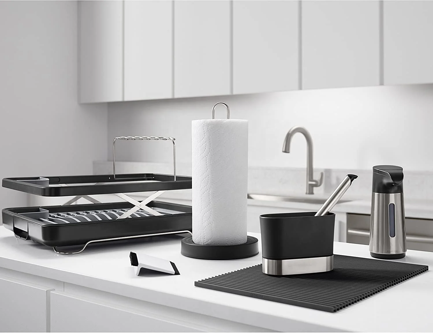 Multipurpose Kitchen Sink Squeegee Cleaner and Countertop Brush Wiper Kitchen Gadgets Accessories