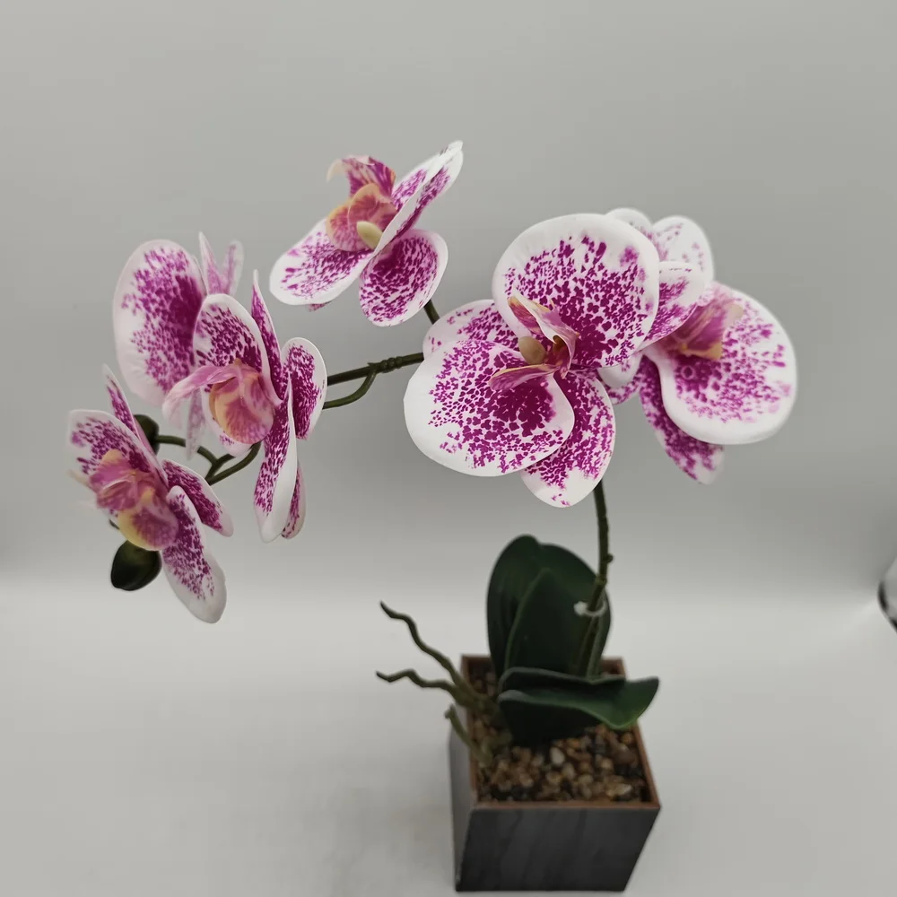 Artificial Orchids Phalaenopsis Decorative Latex Orchid Plants Real touch Artificial Orchid with Pot