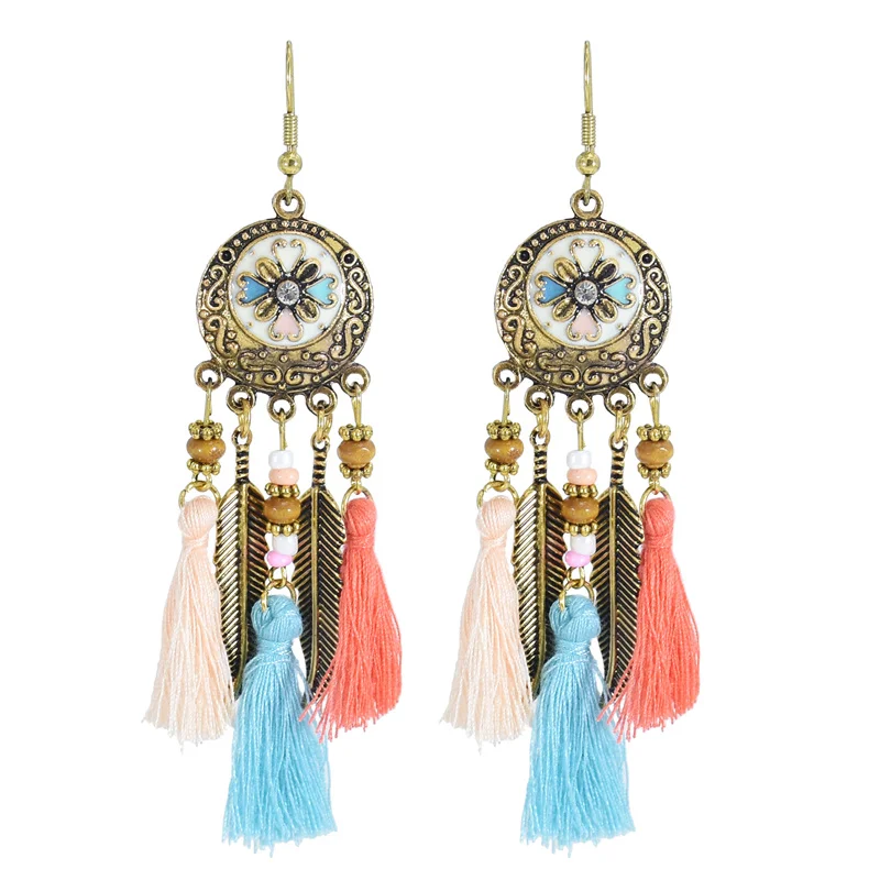 2024 Tibet Nepal Bohemia Minority ethnic group metal Drop Earrings Jewelry For Women