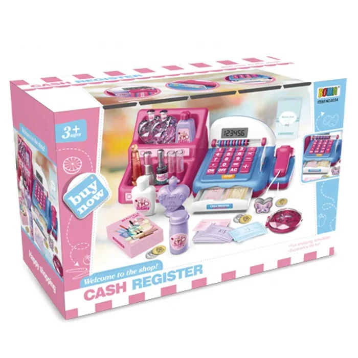 19PCS beautiful girl makeup toy cash register set with lights sound