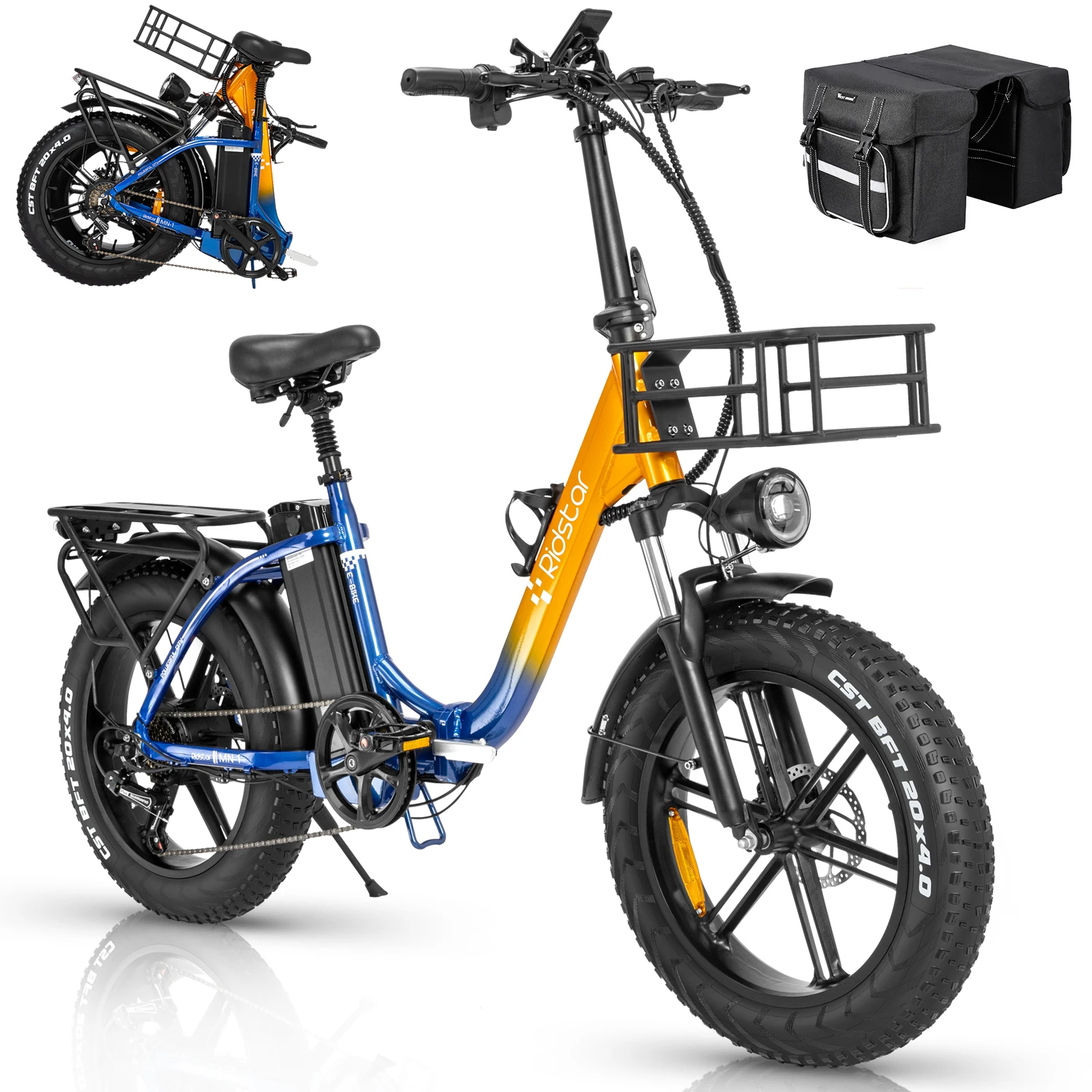 2024 Aluminum Alloy Folding Fat City Bicycle Long Range Off-Road Ebike with 48v Smart Electronic Lithium Battery for Adults