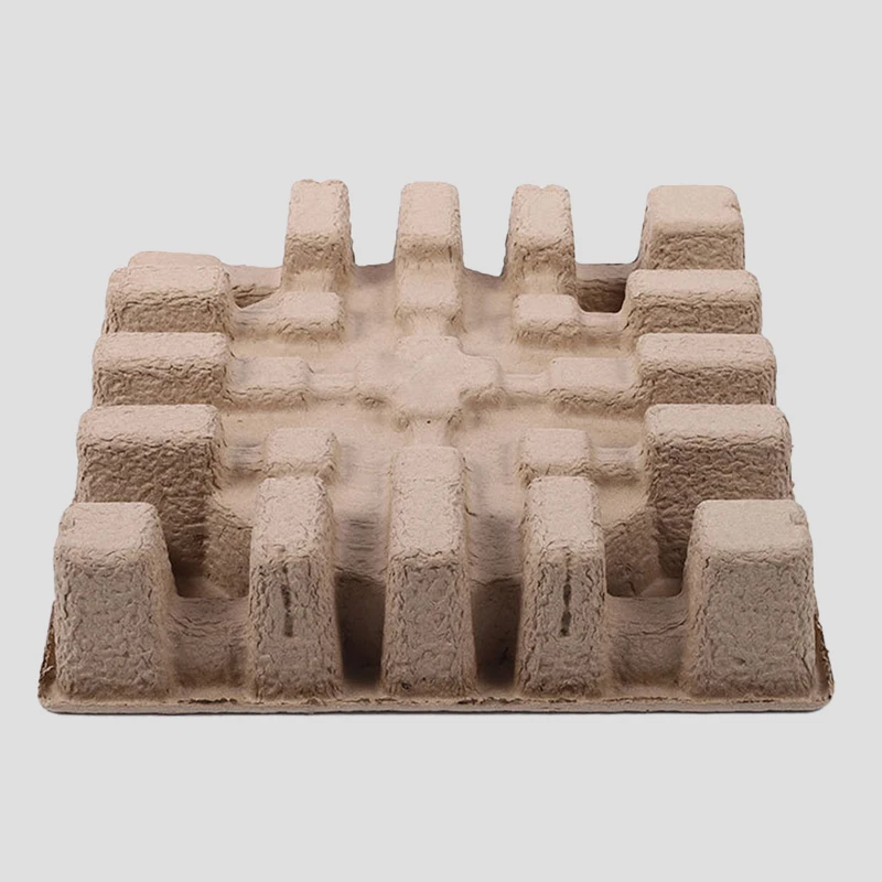 High Quality Electronics packing Molded Pulp paper Tray sugarcane bagasse pulp package