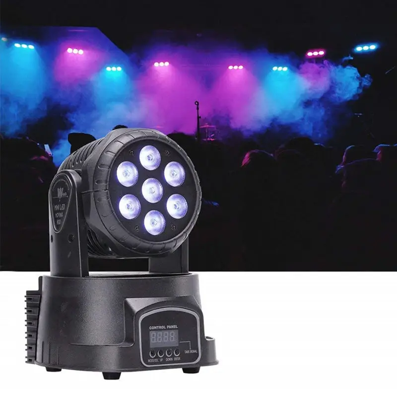 Мини 7x8 Вт Rgbw 4 в 1 Светодиодная стирка Dmx Dj Disco Party освещение показывает сценическое светодиодное движущееся головное