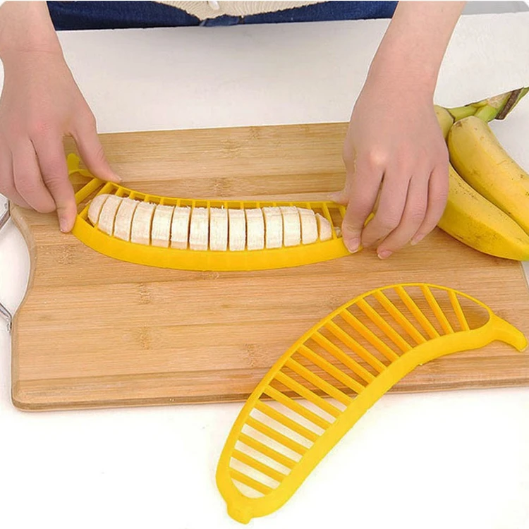 Banana Cut Gadget for Kitchen Easy Plastic Banana Slicer Cutter