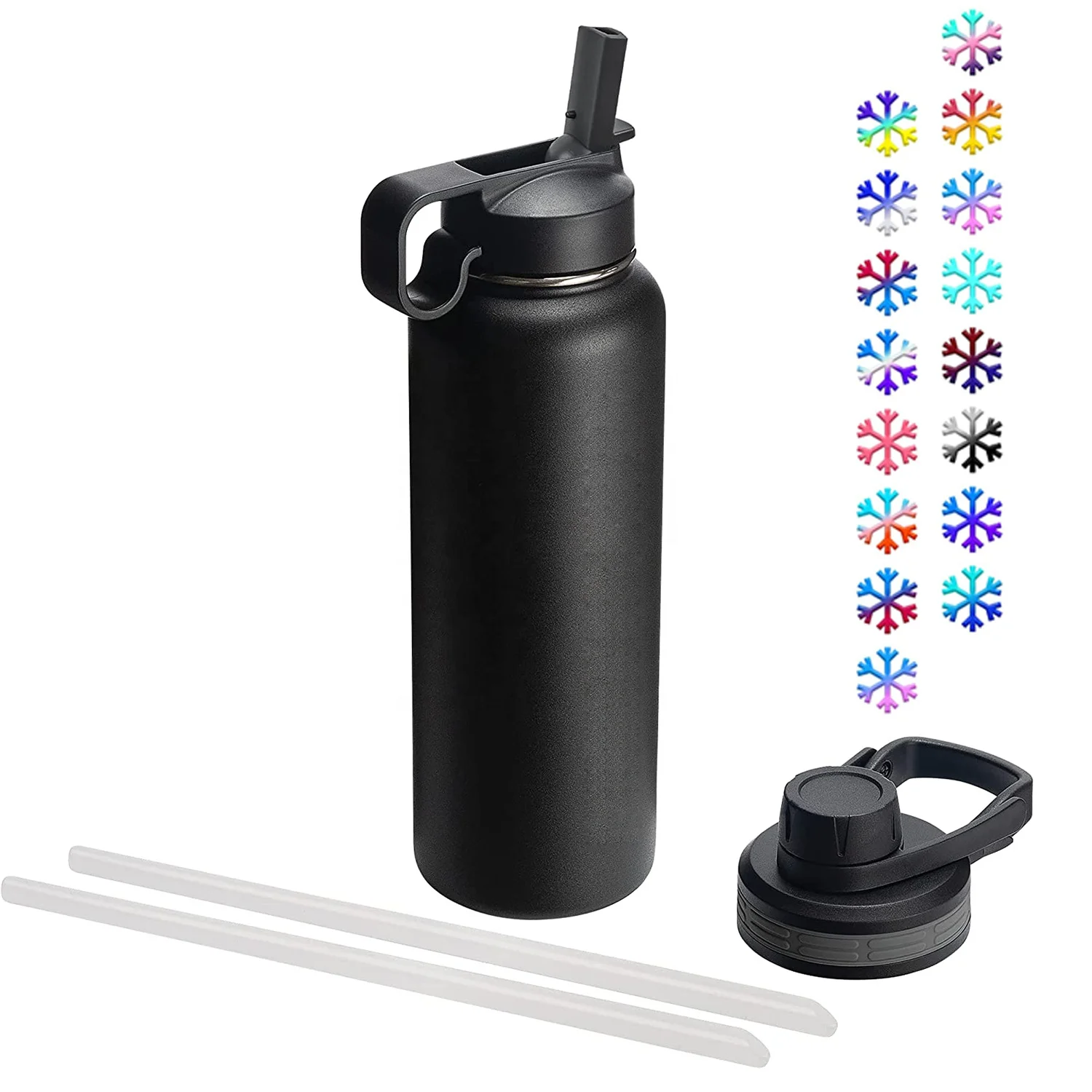 Sports Water Bottle 32Oz 3 Lids Leak Proof vacuum tumbler Insulated Stainless Steel Double Walled Thermo Mug Metal Canteen