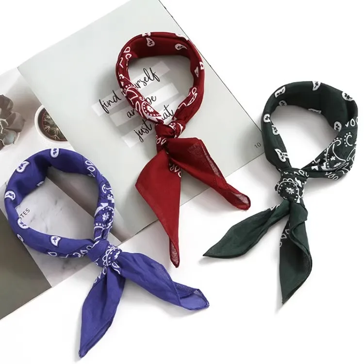 Custom Magic Bandana Scarf  Paisley Bandana Purse Cotton Orange White Bandana