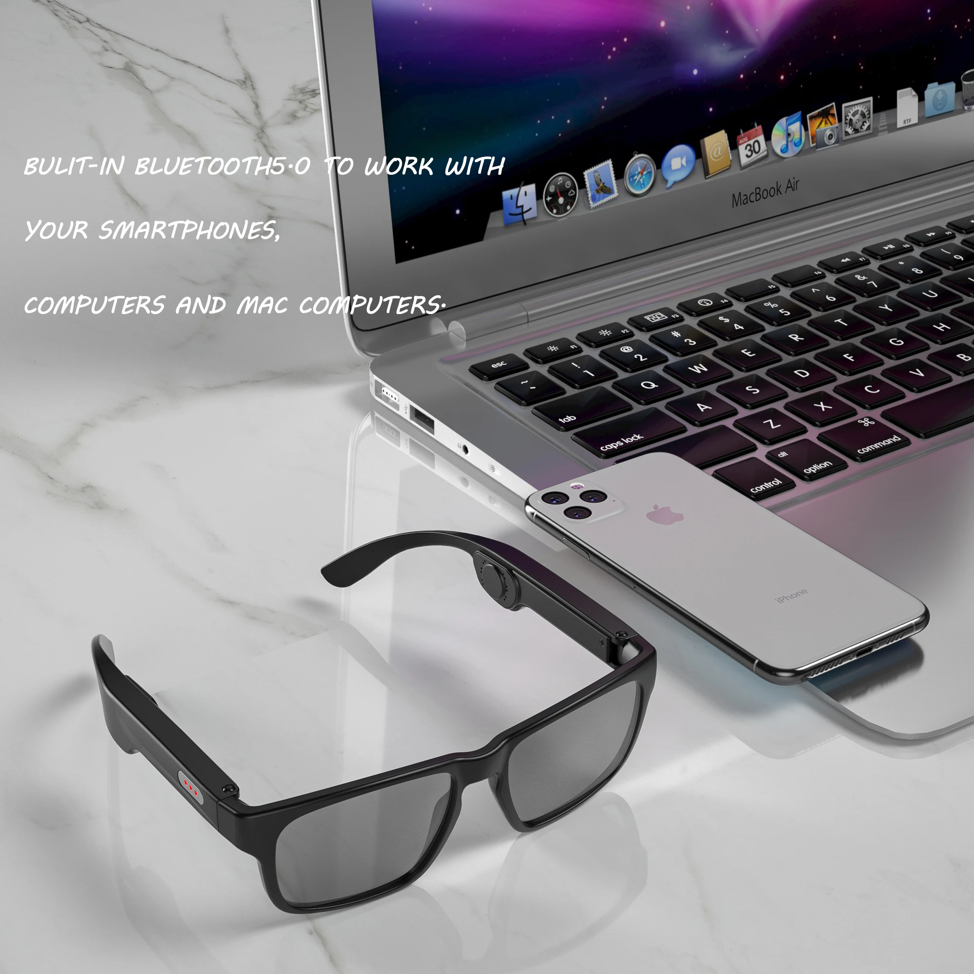 2022 Original Factory Free Customize LOGO BT5.0 Wireless Smart Bone Conduction Audio Sunglasses With Speaker