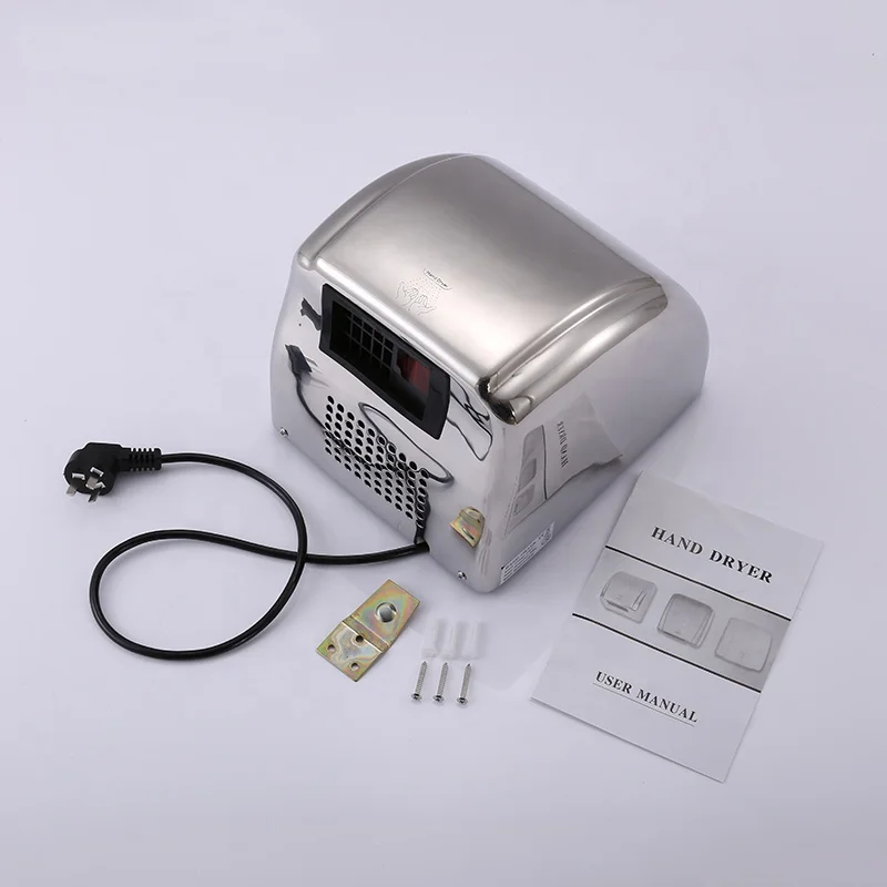 Stainless Steel Hotel Handdrier Infrared Touch Free Automatic High Speed Commercial Hand Dryer For Bathroom