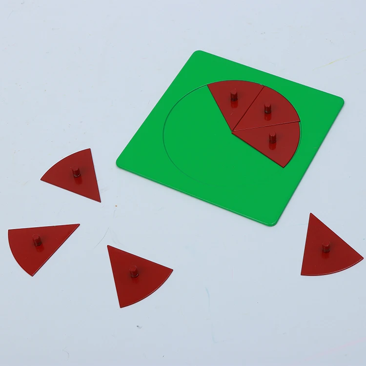 Montessori mathematic teaching aids Educational Toys Metal Fraction Circles with Stands