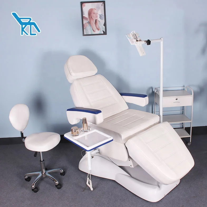 Modern Luxury Beauty Spa Salon Furniture 3 Electric Motors Pink Treatment Cosmetic Bed Eyelash Facial Massage Table