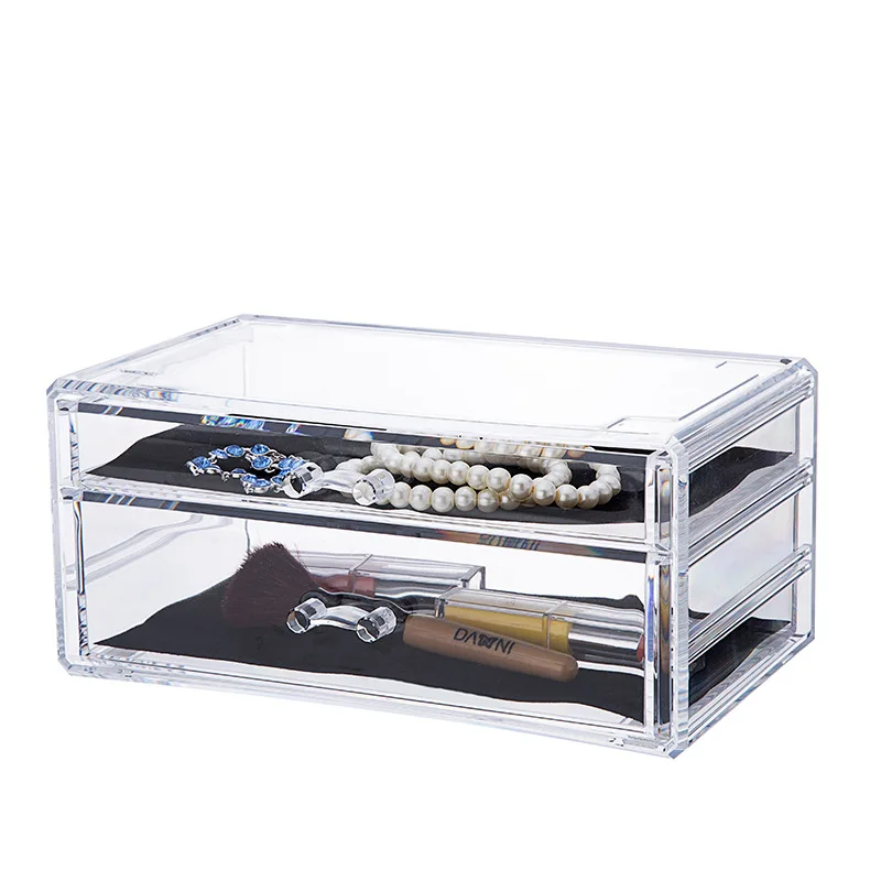 Clear drawer storage box makeup organizer box acrylic desktop organizer drawer stack in combination storage