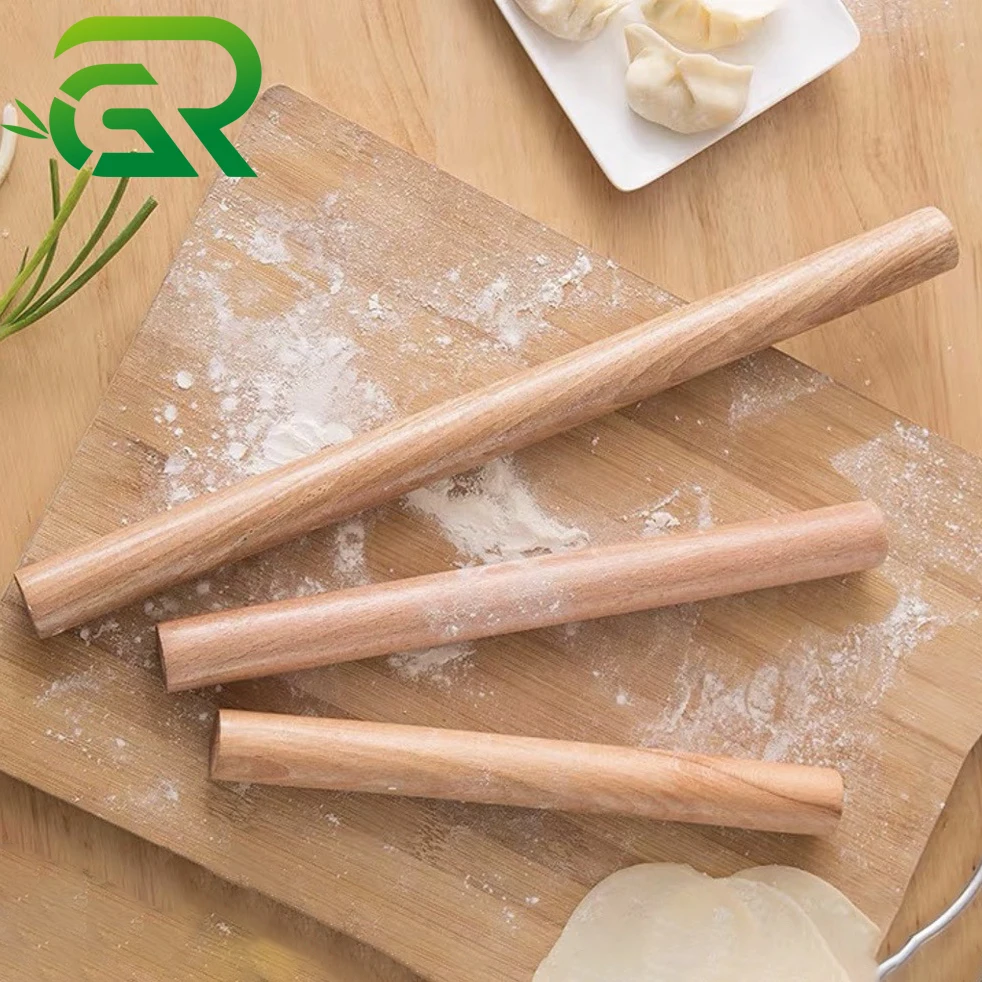 Wooden Christmas Dumpling Pie Crust Cookie Pastry Kitchen Utensil Tools Baking Wood Cake French Rolling Pin