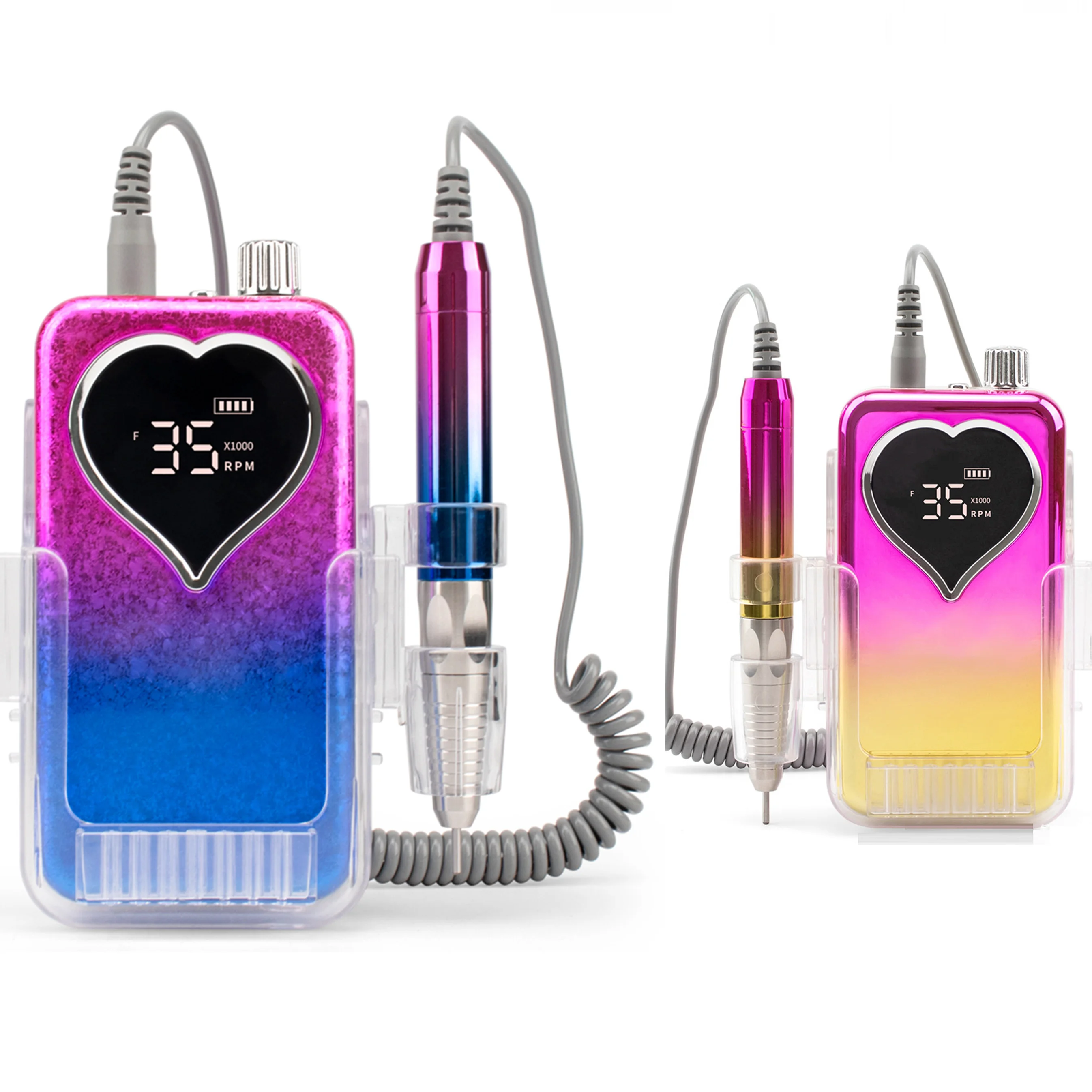 Factory Direct Mini Display 35000rpm Electric Rechargeable Nail Drill Machine Portable Manicure Professional Wholesale Salon Use