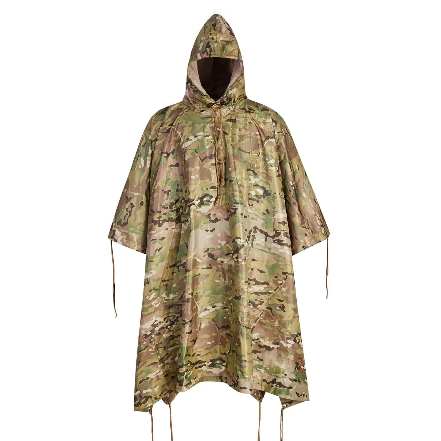 Mountain Land Custom rain poncho waterproof camouflage tactical raincoat for Camping Hiking Outdoor Hunting