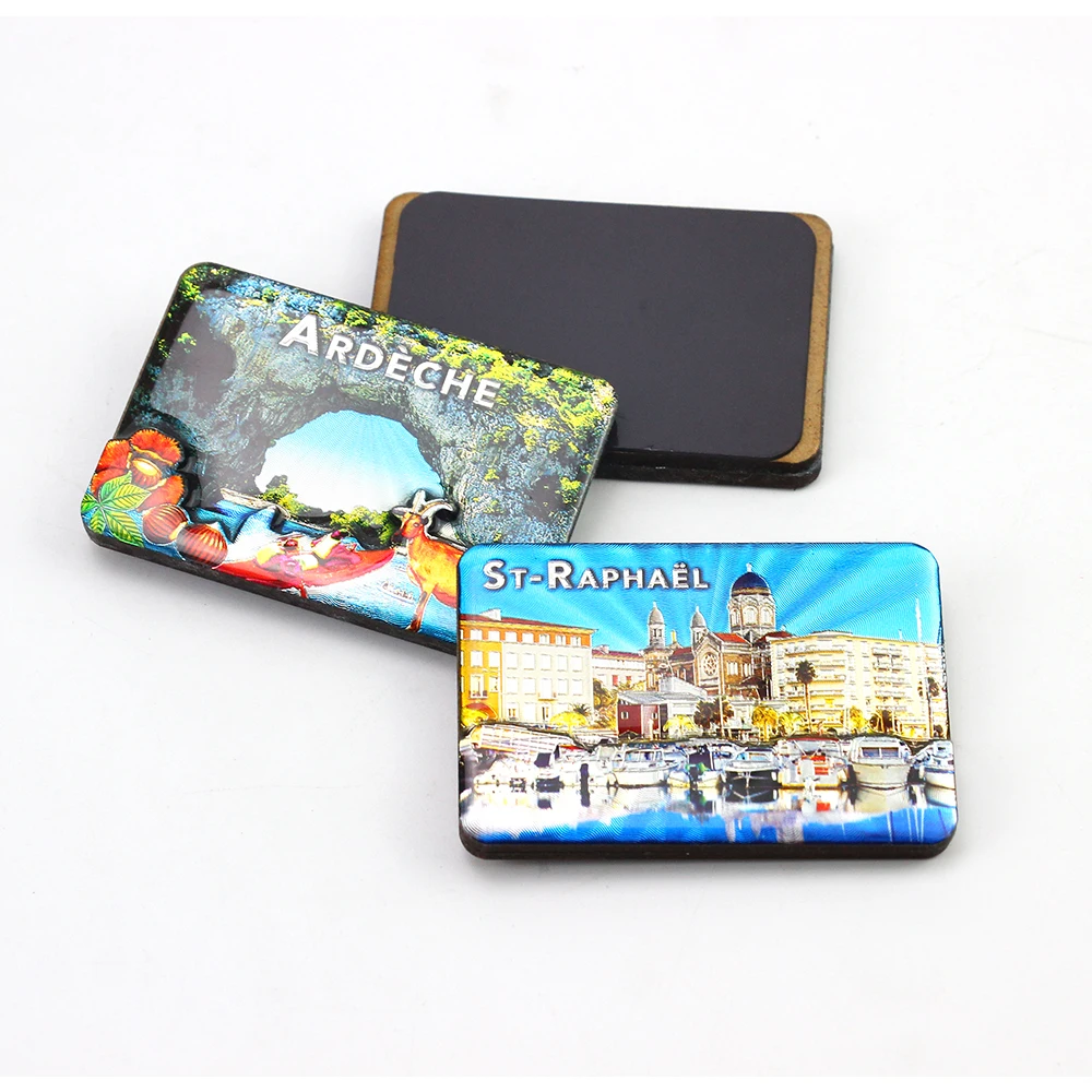 China custom made souvenir fridge magnet wholesale wooden Italian MDF fridge magent