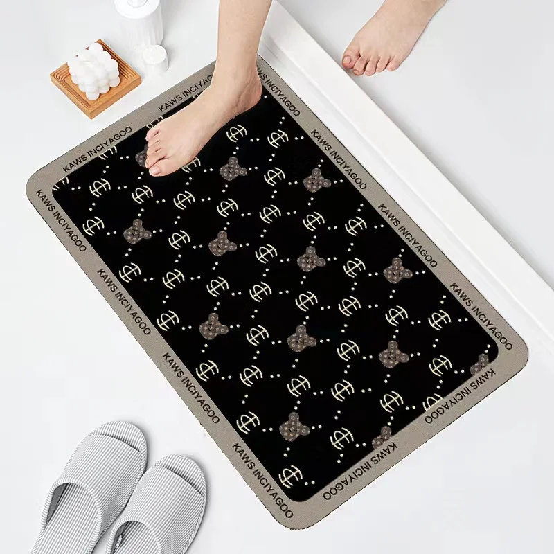 Soft Bathroom Rugs And Bath Mats  Diatomite Anti Slip Fast Absorbent Floor Mat