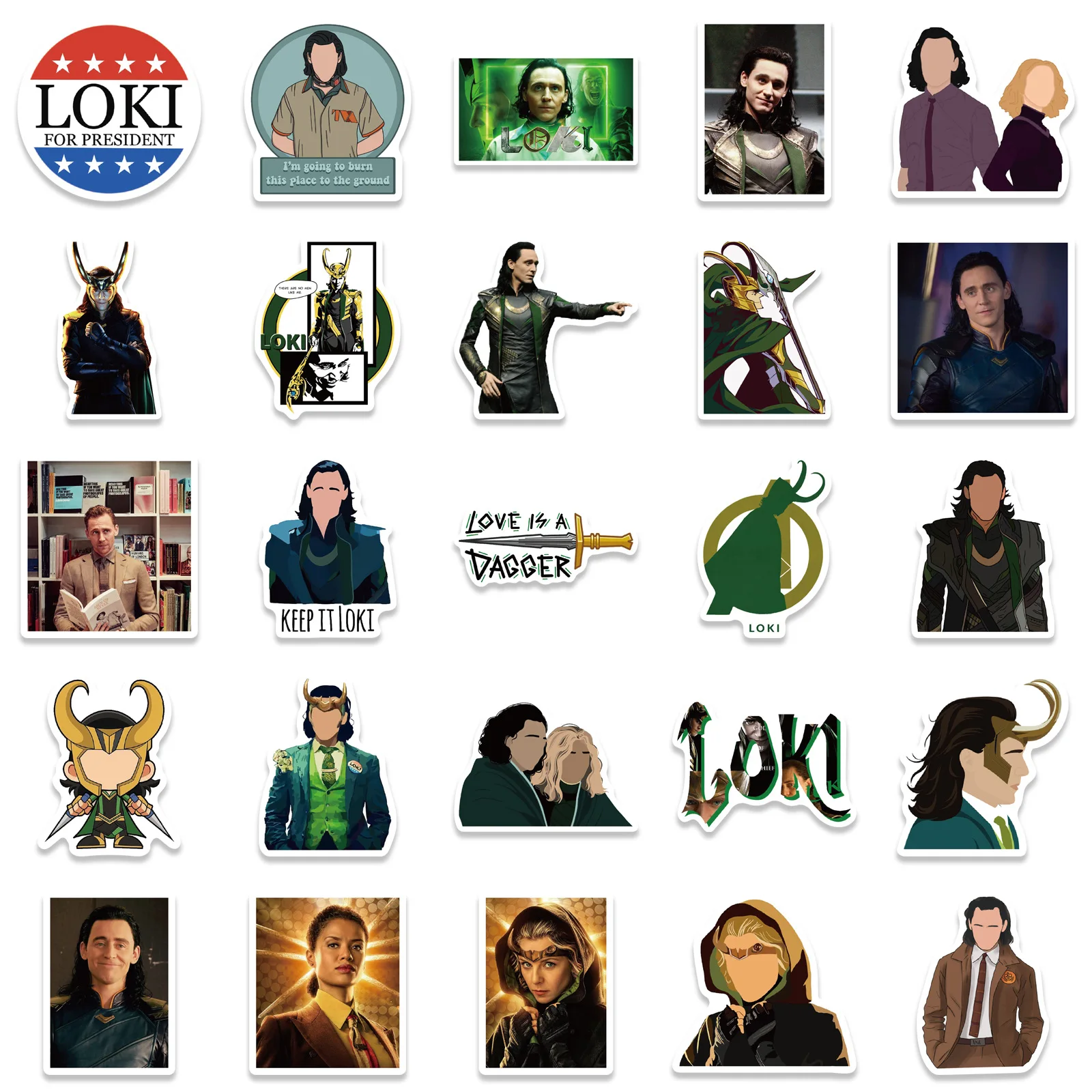50Pcs American TV Show Loki Graffiti Stickers For Notebook Bottle Phone Custom Tom Hiddleston Label