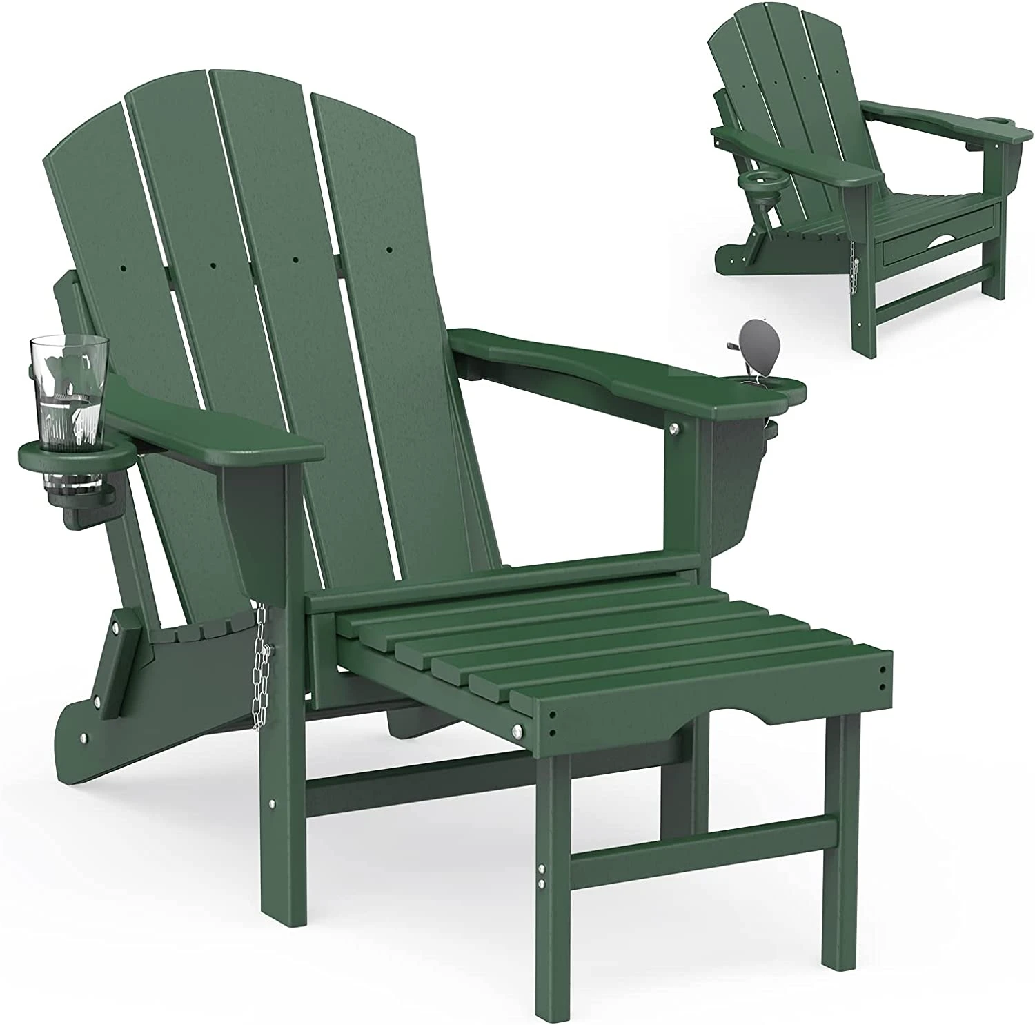 Уличное кресло Adirondack, уличное откидывающееся пластиковое кресло для любой погоды, стул из полиэтилена высокой плотности с незаметностью