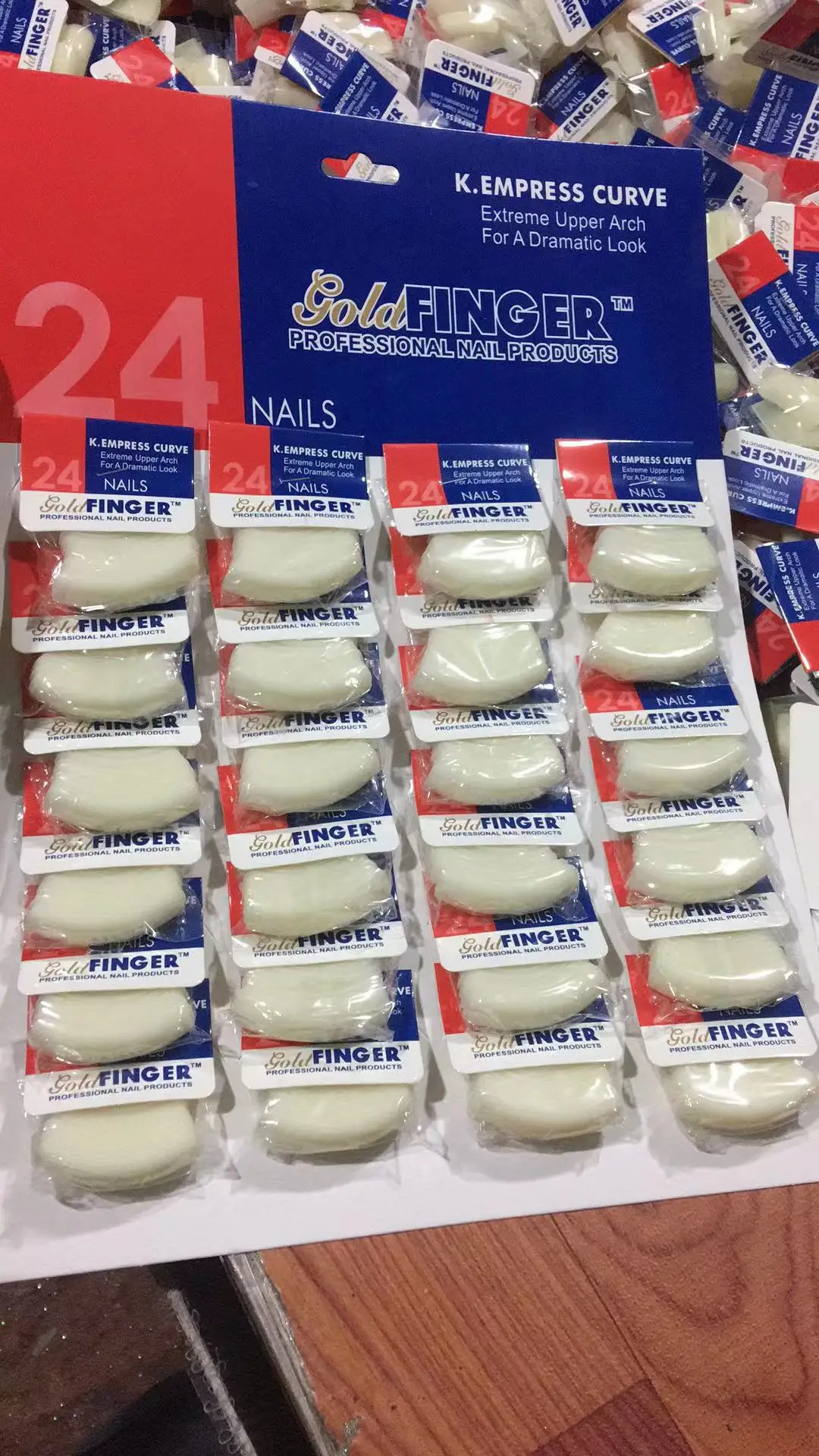 hot sell 480 PCS ABS Artificial Transparent Tips solid color 24 packing card with nail patch  False tip nail press on nail