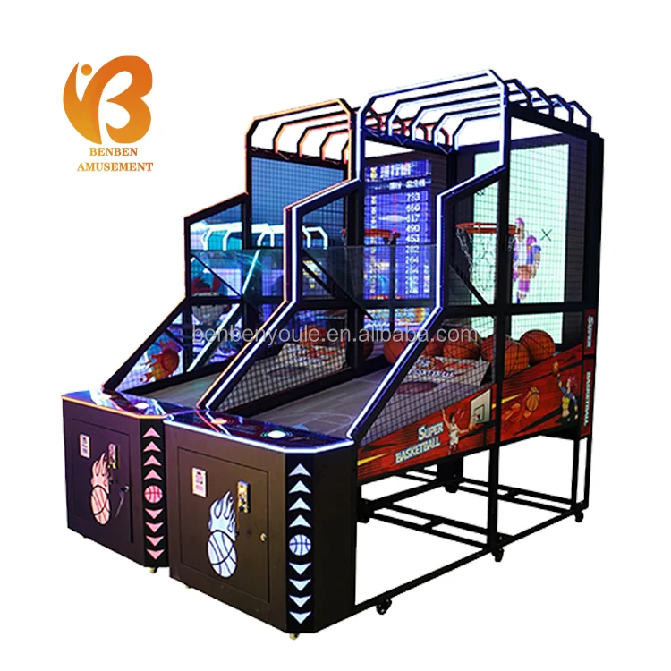 Commercial Upright Coin Operated Foldable Street Basketball Shooting Machine For Recreational Training