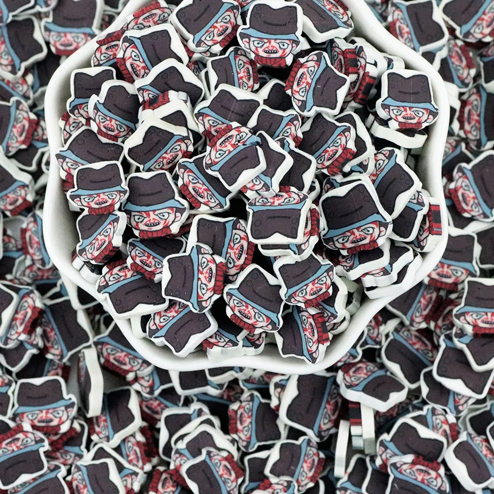 500G Halloween Black Scary Zombie with Hat Polymer Clay Slice Sprinkle For Slime Filler DIY Clay Crafts Decoration Nail Art