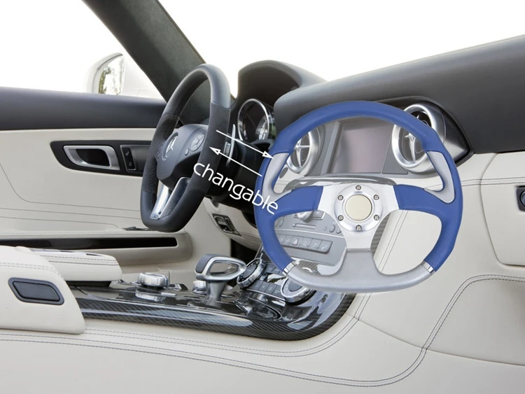 Leather Sport Auto Racing Car Steering Wheel For Mercedes Benz G923