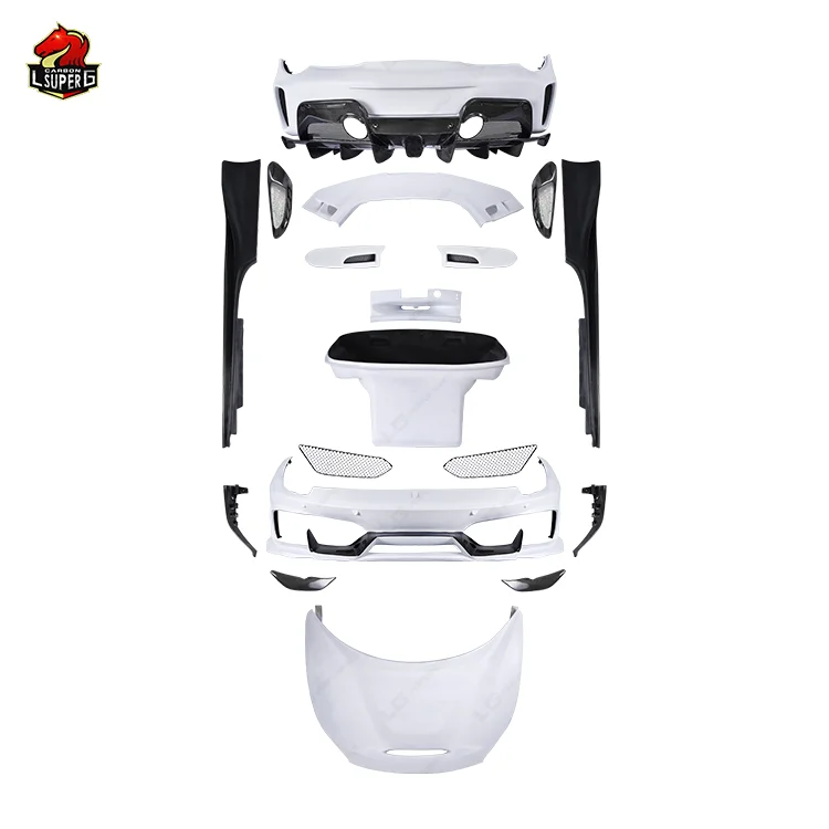 For Ferrari 488 GTB upgrade P style front rear bumper hood side skirts Body kits