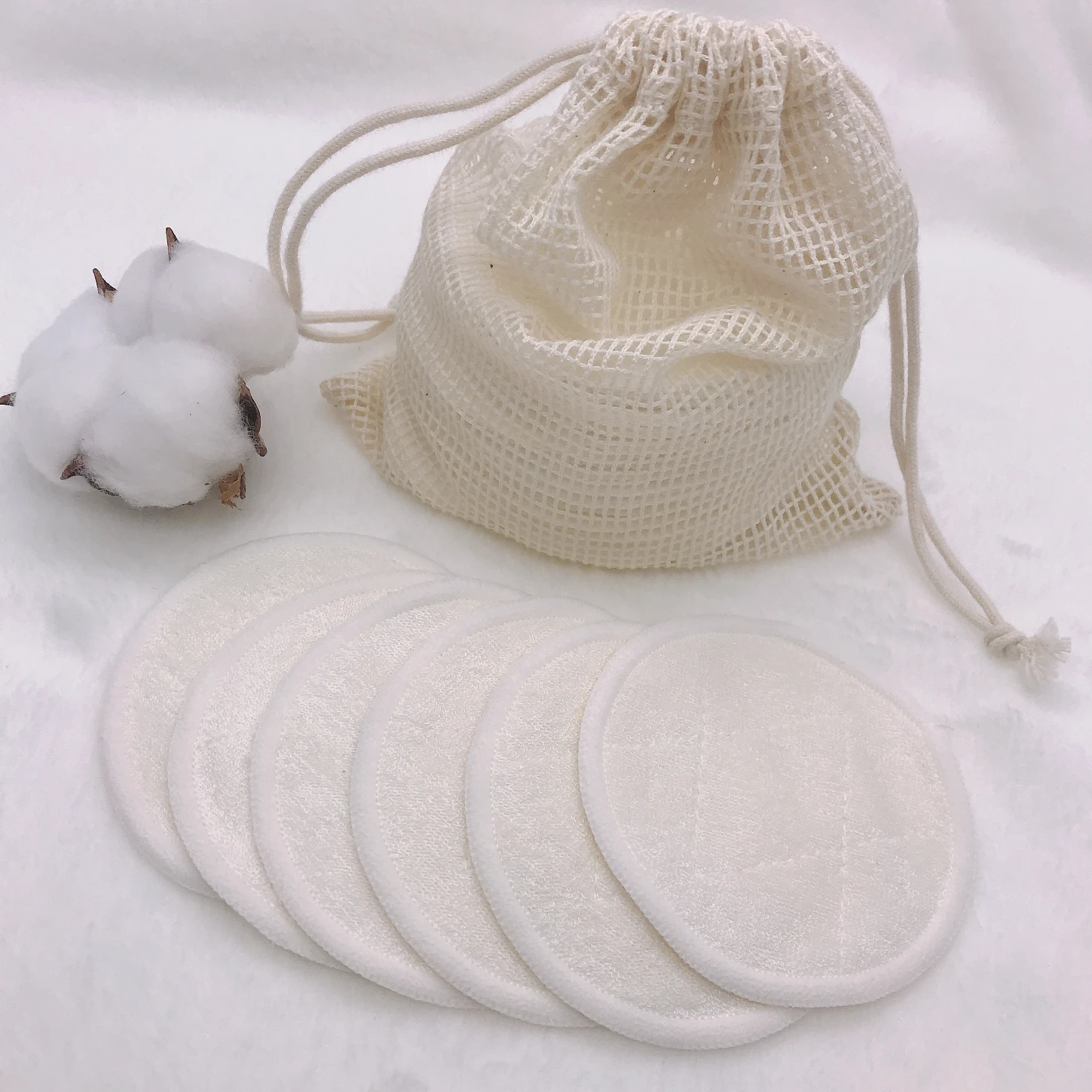 Wholesale Cleaning Bamboo Cotton Makeup Remover Pads Cosmetic Facial Organic Cotton Pad