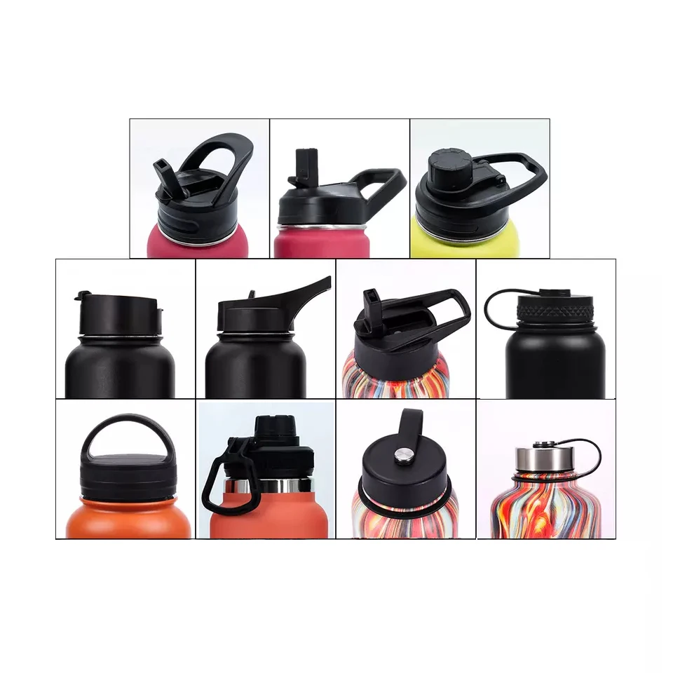 Wide Mouth Double Wall Sweat Proof 18oz 32oz 48oz 64oz Popular Stainless Steel Water Bottle With Custom Log