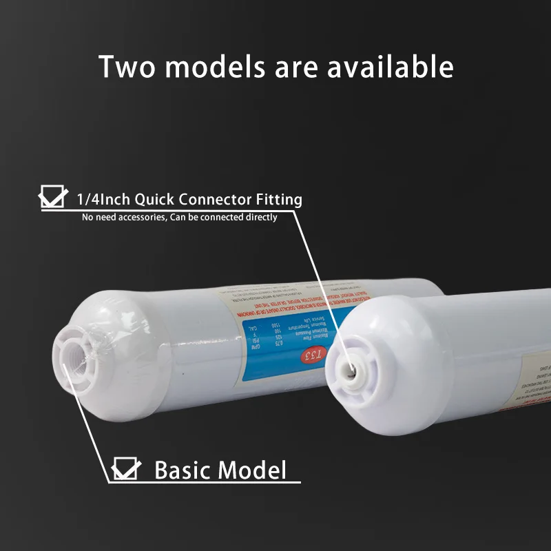 T33 inline multi functional pre post water inline alkline water filter cartridge reverse osmosis