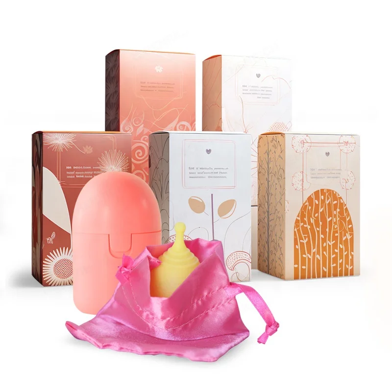 Eco-friendly female genital organ for steam softest loon feminy menstrual cup steriliser silicone cups large storage