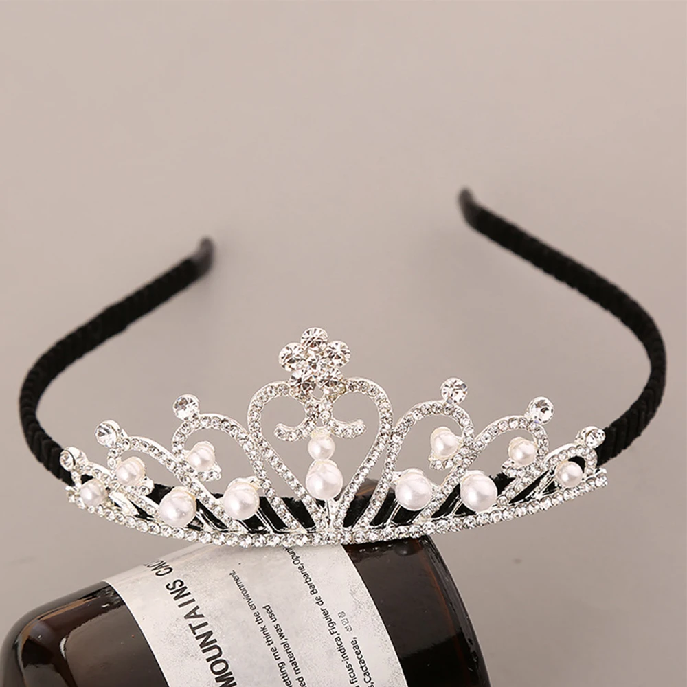 Fashion Children Hair Bands Crown Flower Girl Princess Dress Pearl Wedding Birthday Headdress Wholesale
