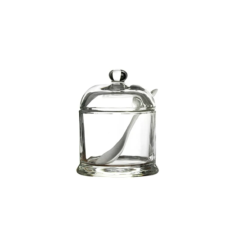 280ml  thick Glass Spice Jars with Glass Lids Clear Food Storage Containers for Kitchen Sugar Salt