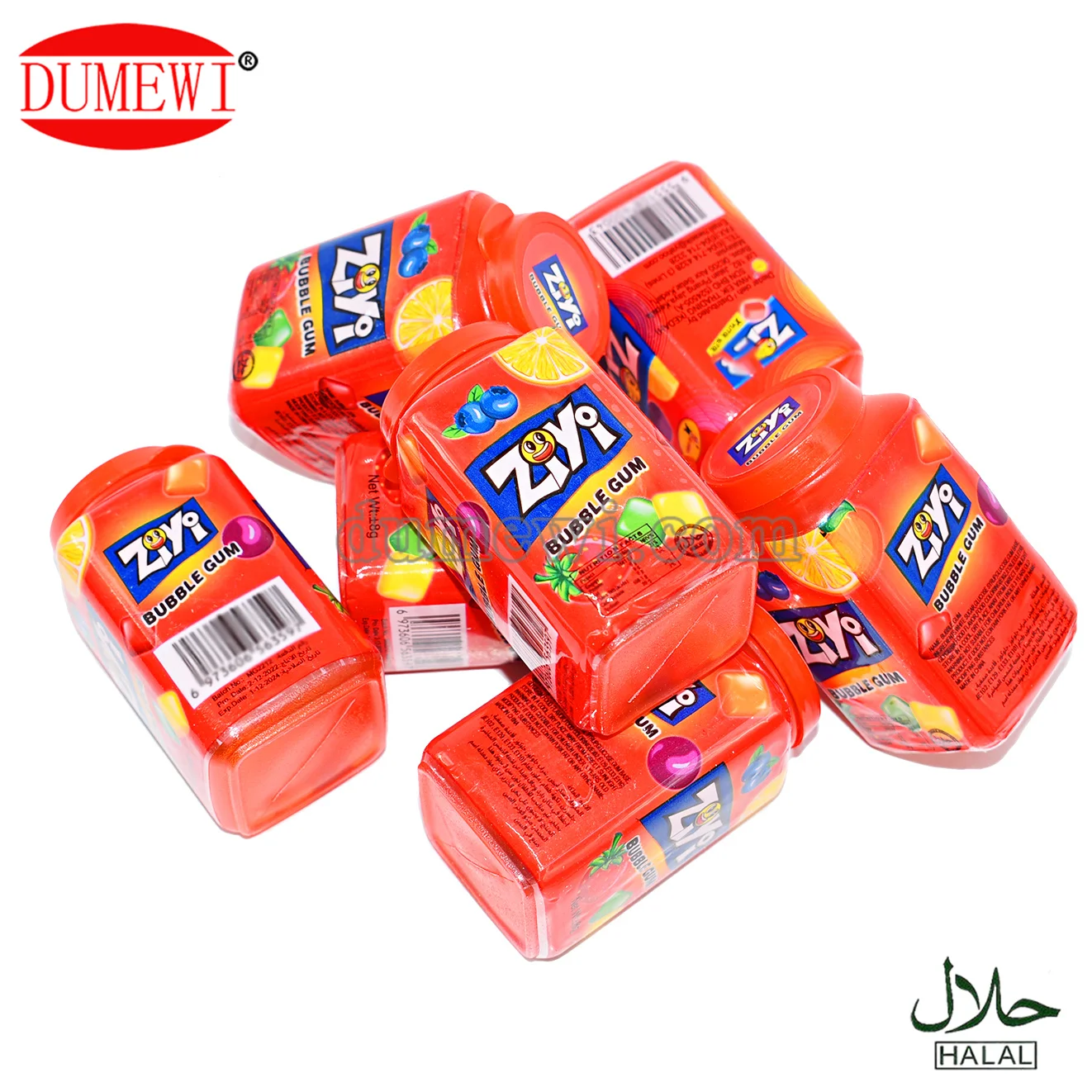 Red Square Bottle Fruit Flavor Rainbow Bubble Gum Mini Gum Wholesale