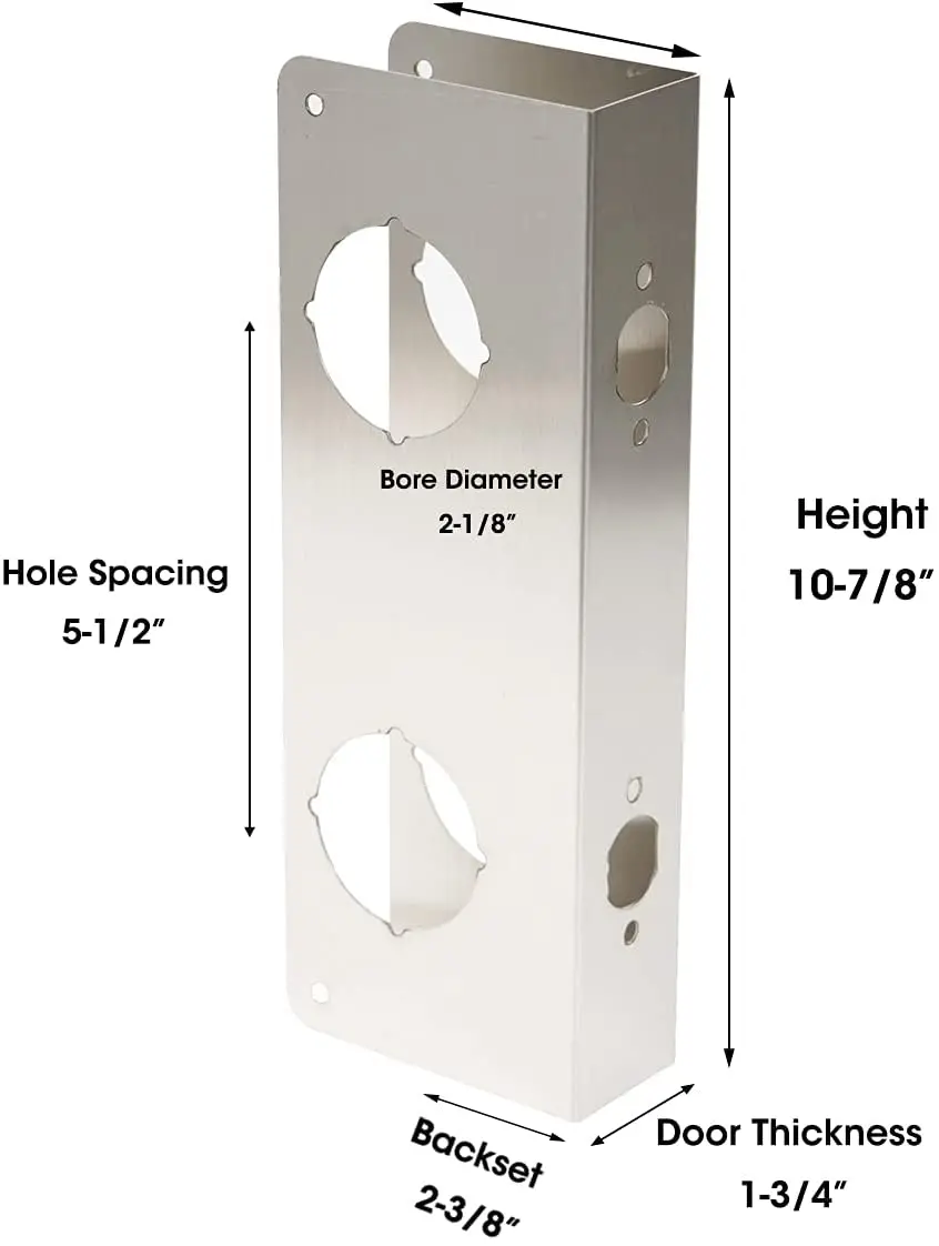 Stainless Steel Lock and Door Reinforcer for Reinforcing and Repairing Doors