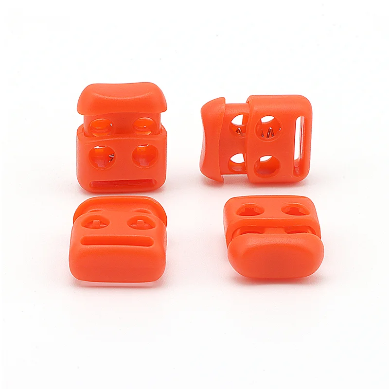 Fashion Metal Elastic 2 Hole Spring Cord Toggle Cord Lock Hardware Drawstring Rope  Garment Accessories