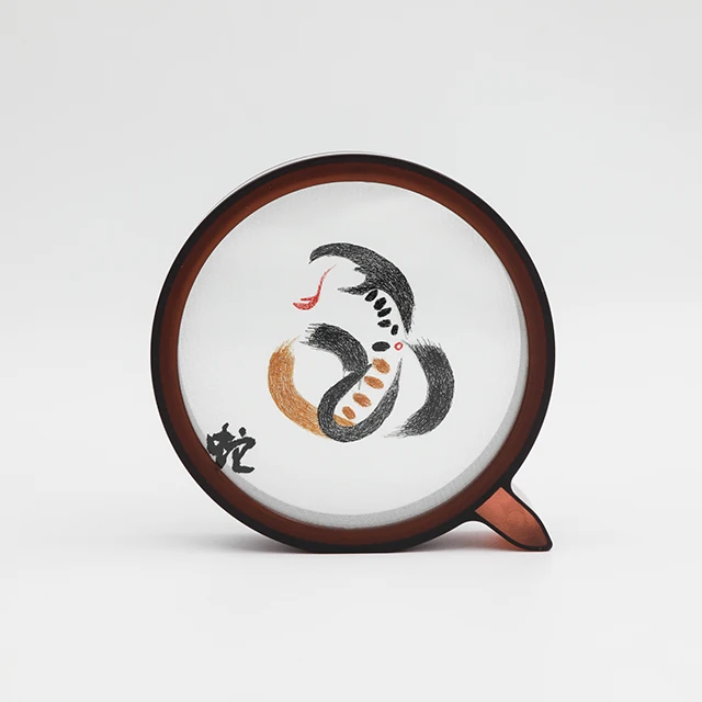 
2021 Hot Sale Popular Business Gift Hand Embroidery Zodiac Decoration Round Decoration for father 
