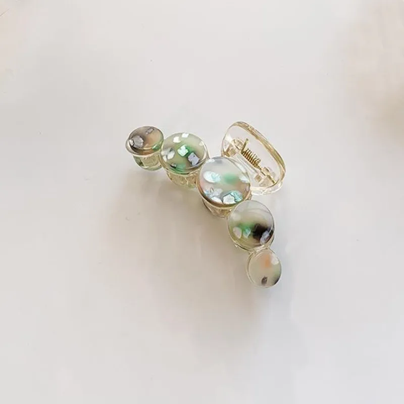 Geometric Grab French Floral Acetic Acid Sheet Patch Hair Grab Shark Clip Hairpin Hair Claw For Women