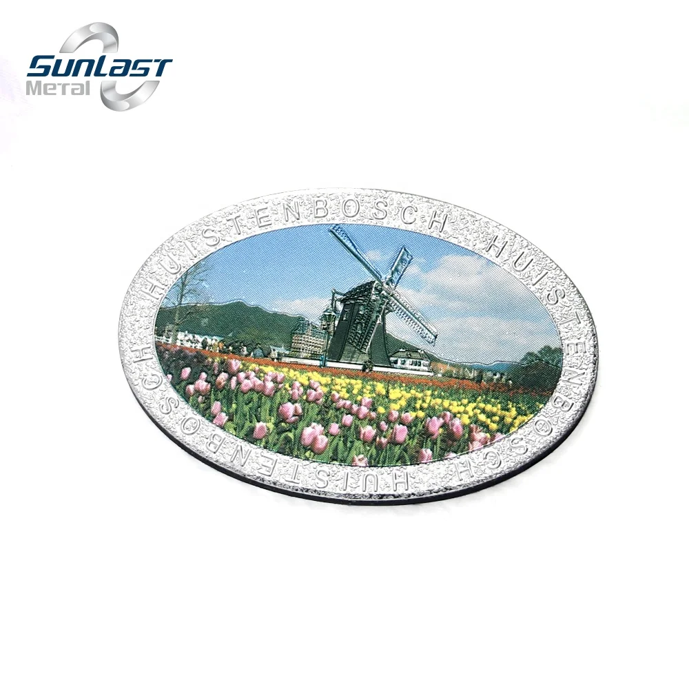 Refrigerator Foil Magnet Souvenir 3D Embossed Aluminium Foil Fridge Magnet Silver Foil Fridge Magnets