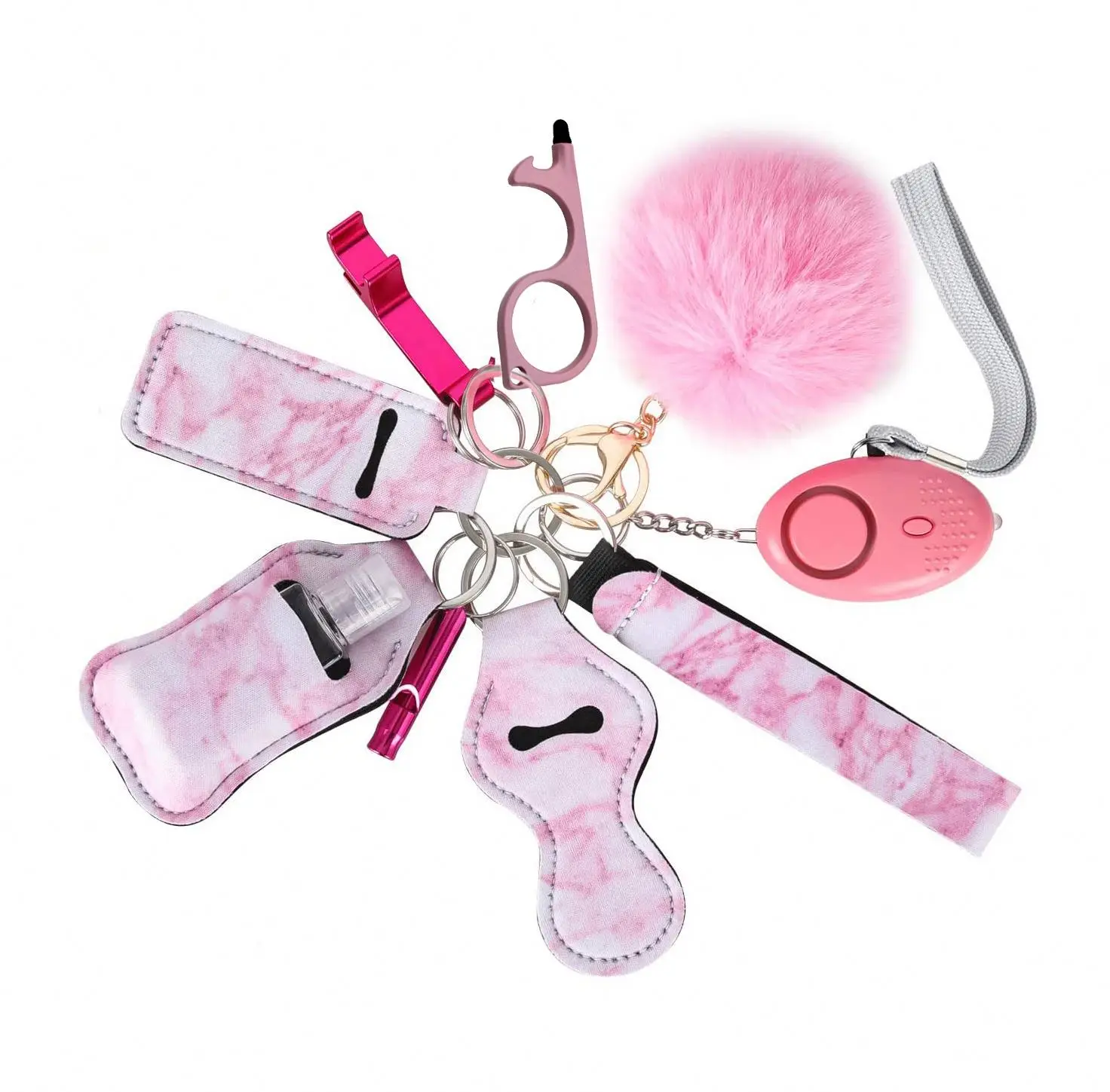 Self Defense Keychain Set Self Defense Alarm Safety Keyring Accessory for Women Girls and Children