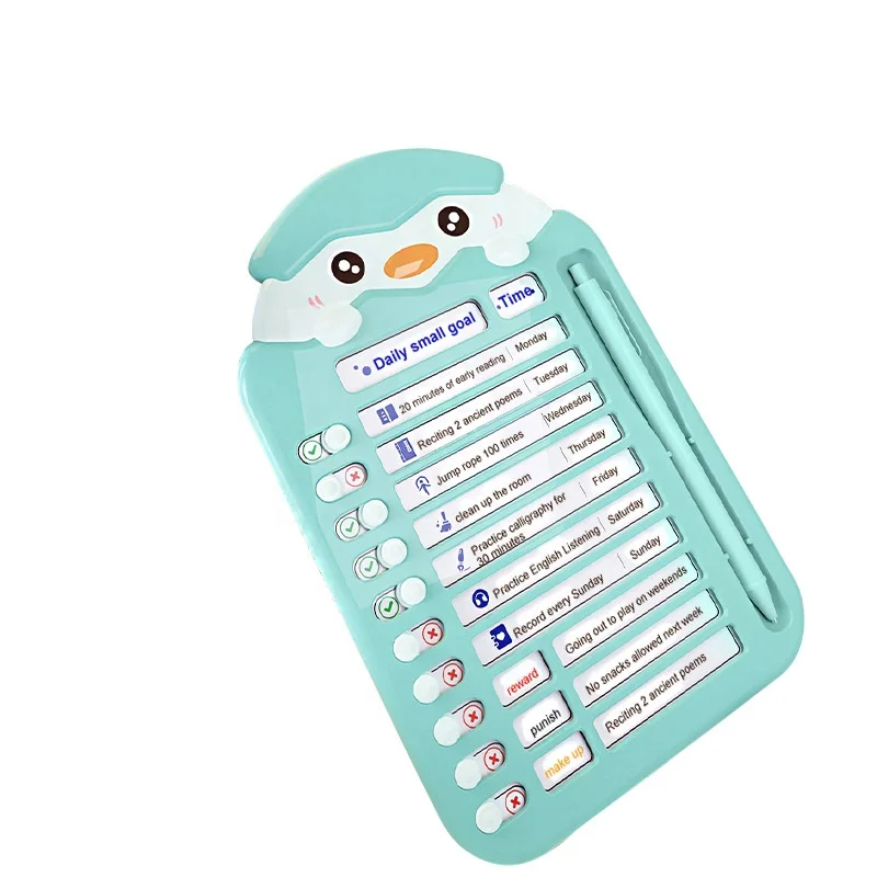 Kids Management Time Recording Board Cartoon Toy Learning Tools Daily Habit Development Plan Management Checklist Reward Card