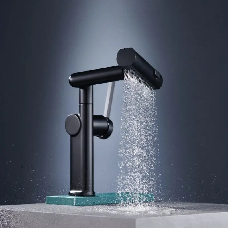 Universal Multi-Functional Brass Swing Arm Basin Faucet Hot Cold Water Shower Dish Bathroom Faucet Ceramic Valve Core Outdoor