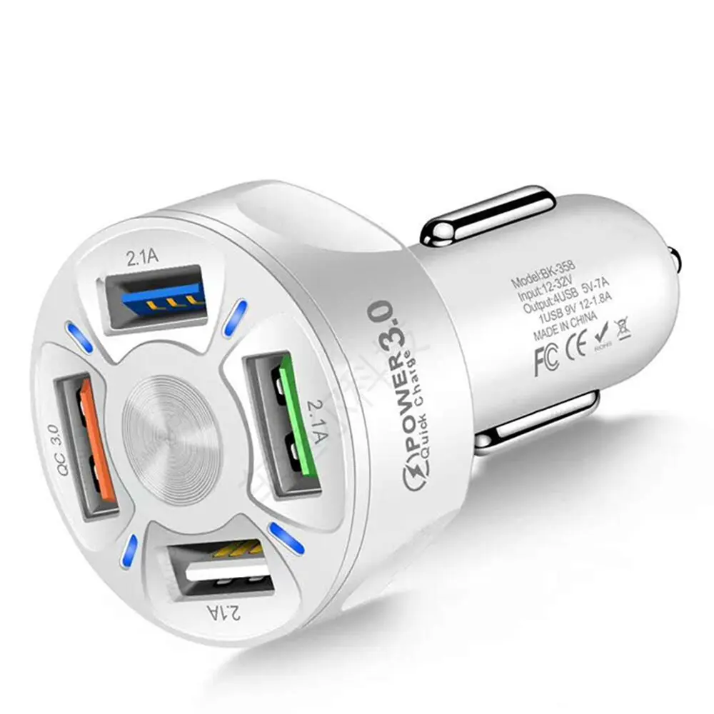2022 Trending products New Arrival QC3.0  Electric Charging Power 4USB  Car Charger