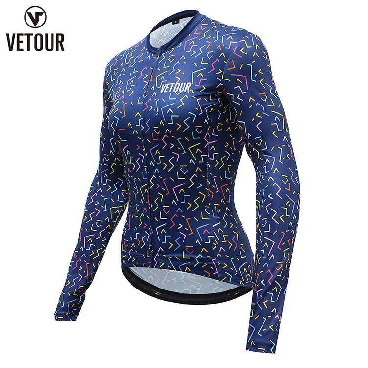 Vetour Bicycle Clothing Jersey OEM Women Full Sleeve  Cycling Jersey