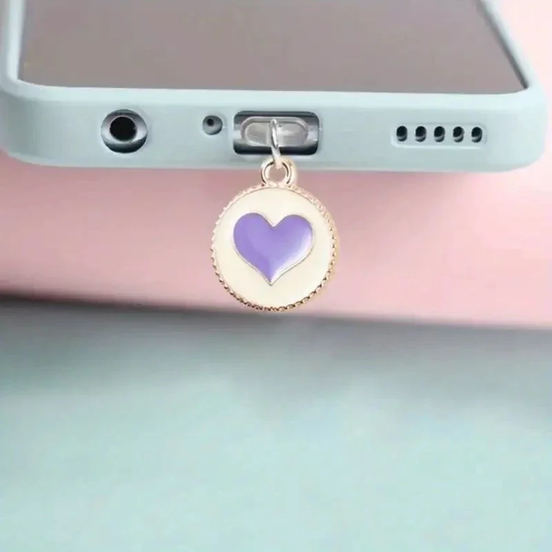 1PC/Purple/Yellow Heart/Dust Protector, suitable for iPhone/Type-C phone dust plugs, phone accessories