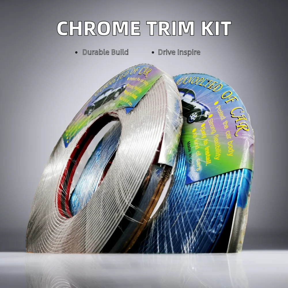 Silver Chrome ABS Plastic Chrome Door Molding Strips for Car Body Bumper Side Trim Decorative Door Scraping Strip